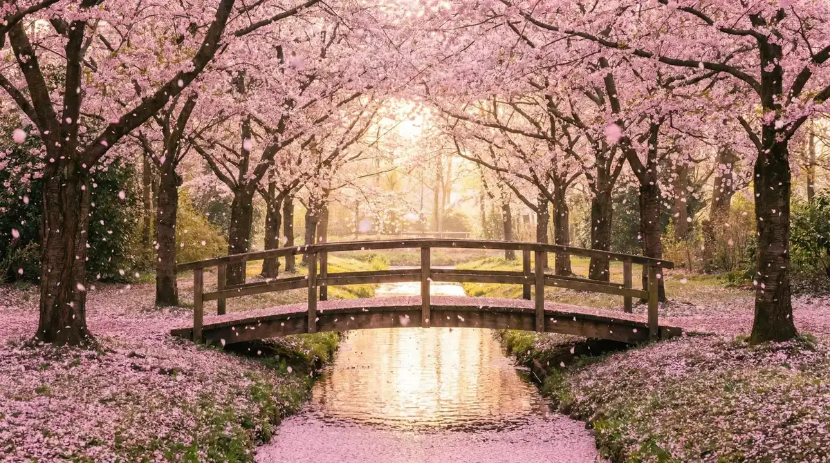 樱花桥畔 - 蜜桃视频 唯美风景